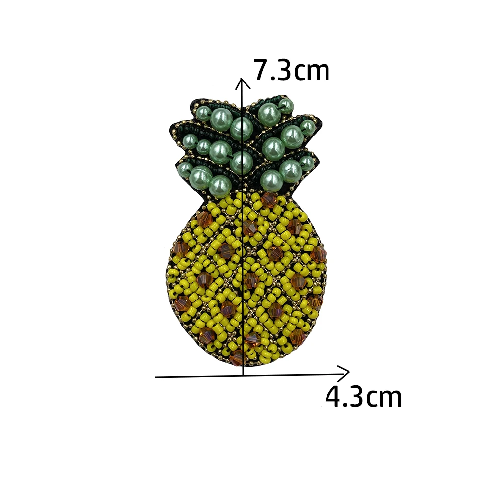 Handmade Beading fruit series patches ,avocado,pineapple,strawberry,pomegranate,peach,banana,Patches for clothes, bags, hats