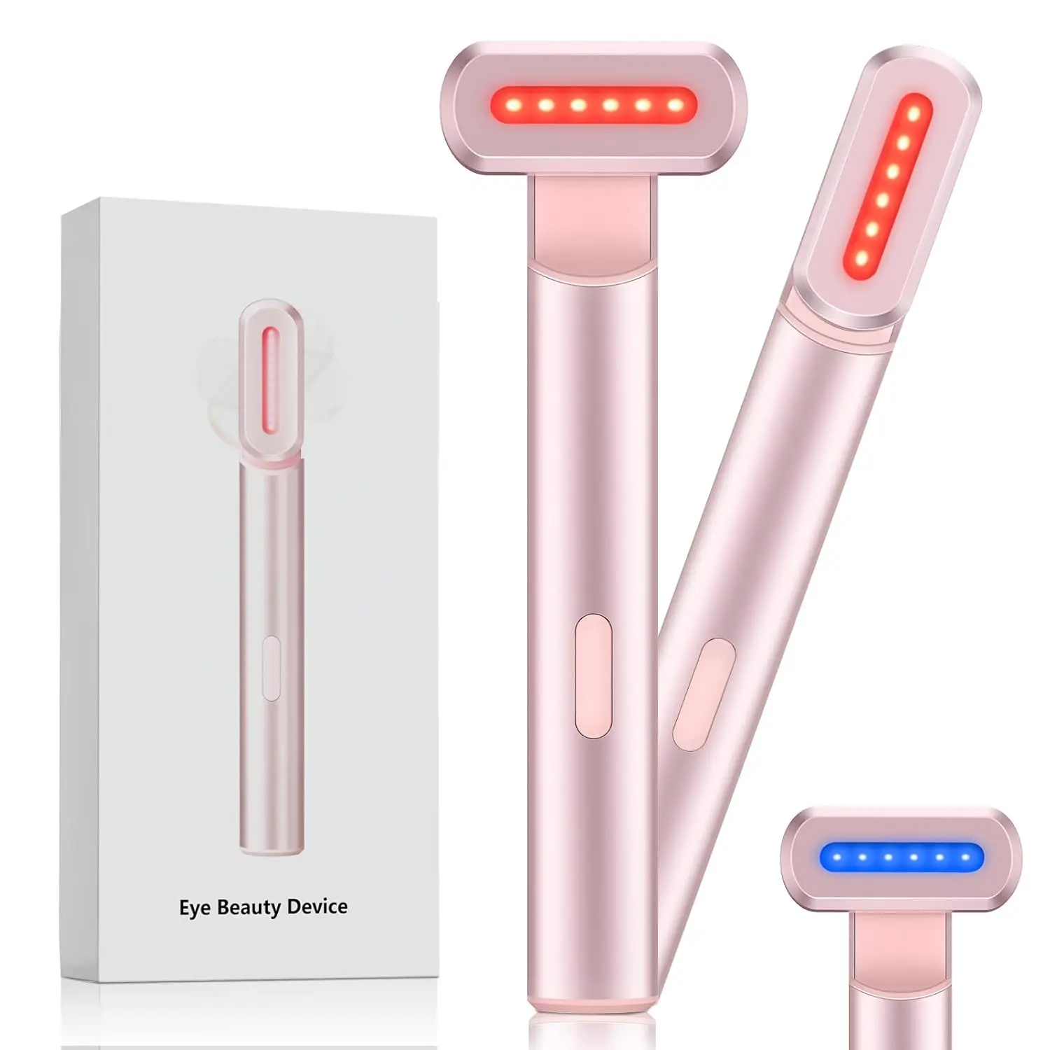 Portable Rotatable Red Light Therapy Wand EMS Vibration Eye Face Neck Beauty Tool