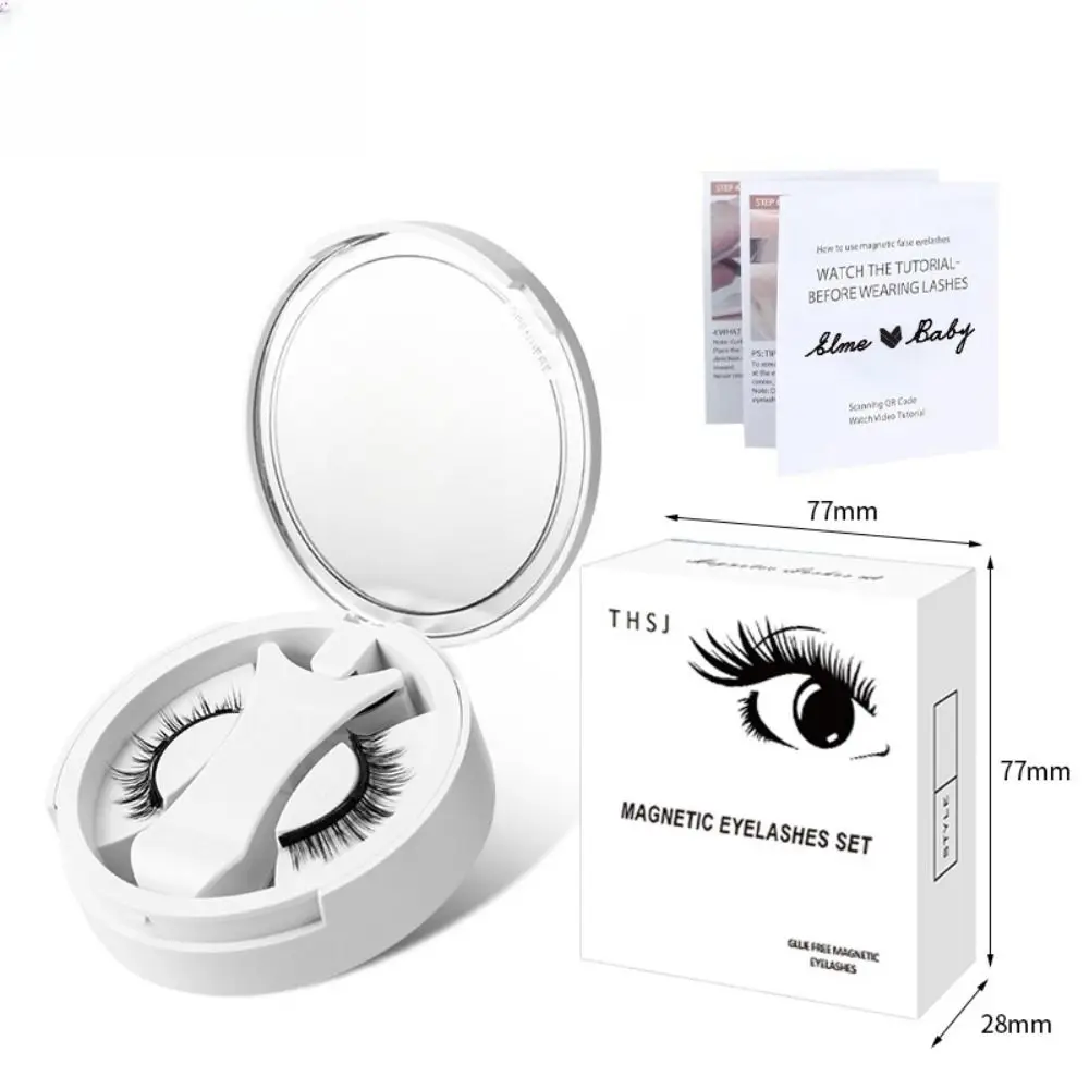 Herbruikbare magnetische valse wimpers Lijmvrije pluizige piekerige volledige strip nepwimper Waterdicht Handige magnetische valse wimper