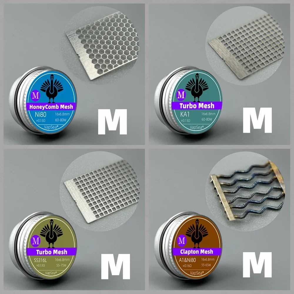 Катушка Micro/Turbo/Clapton Mesh A1/Ni80/SS316L NexMesh для ZX II/Kylin M/Profile/Z Series, ширина 6,2/6,8/8/8 мм