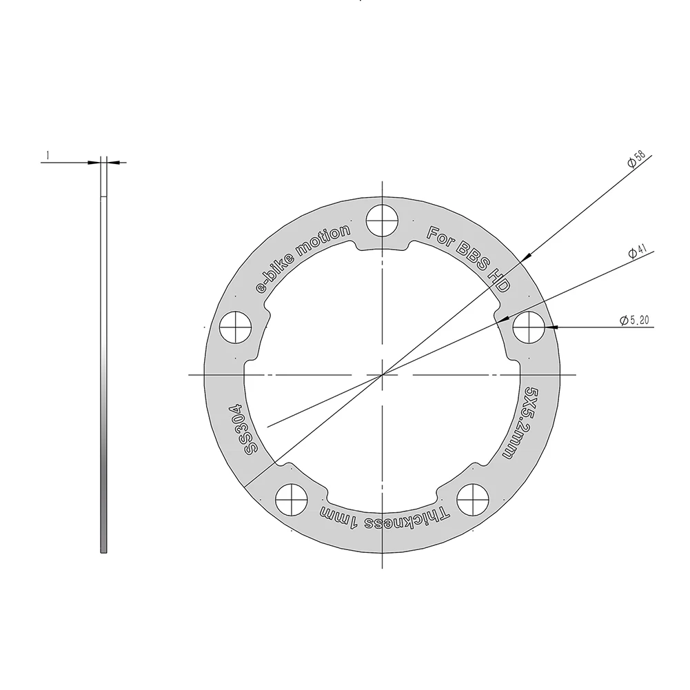 Electric Bicycle Chainring Washer For BAFANG BBSHD Chain Ring Offset Correction Spacer Gasket Ebike Accessories