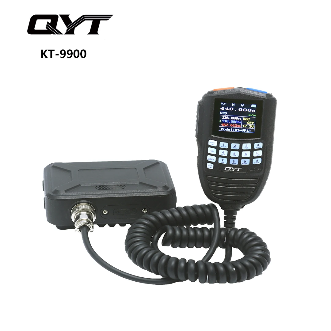 QYT KT-9900 VHF UHF Dual Band Mini Mobile Radio 25W Car Ham Radio Display keypad Hand Microphone