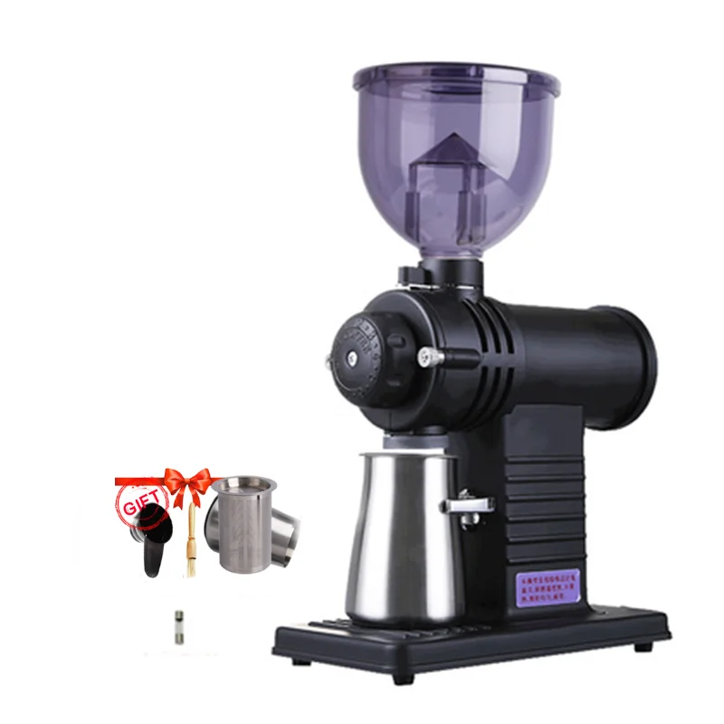 

220V/110V Household Electric Coffee Grinder 10 File Adjustable Automatic Flat Burrs Herbs Nuts Beans Beans Grinding Machine N520