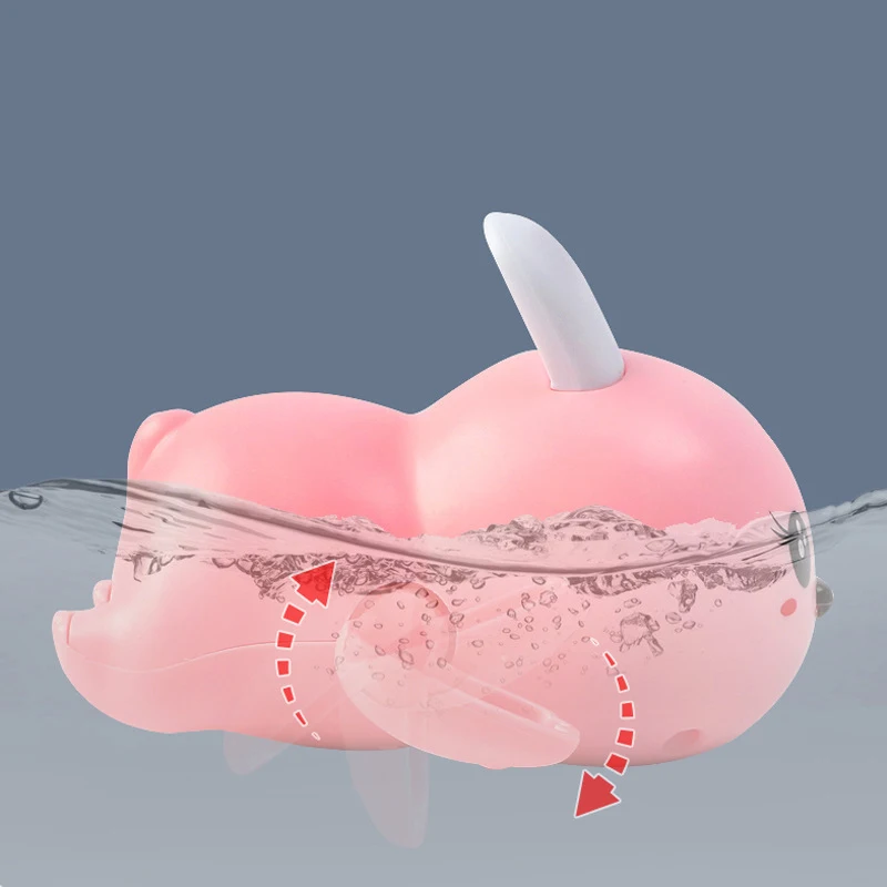 Conejito de dibujos animados, juguetes de baño para bebé, baño para niños pequeños, mecanismo de relojería, natación, lindo conejito, piscina, juguete de playa, piscina, baño, juguete para niños