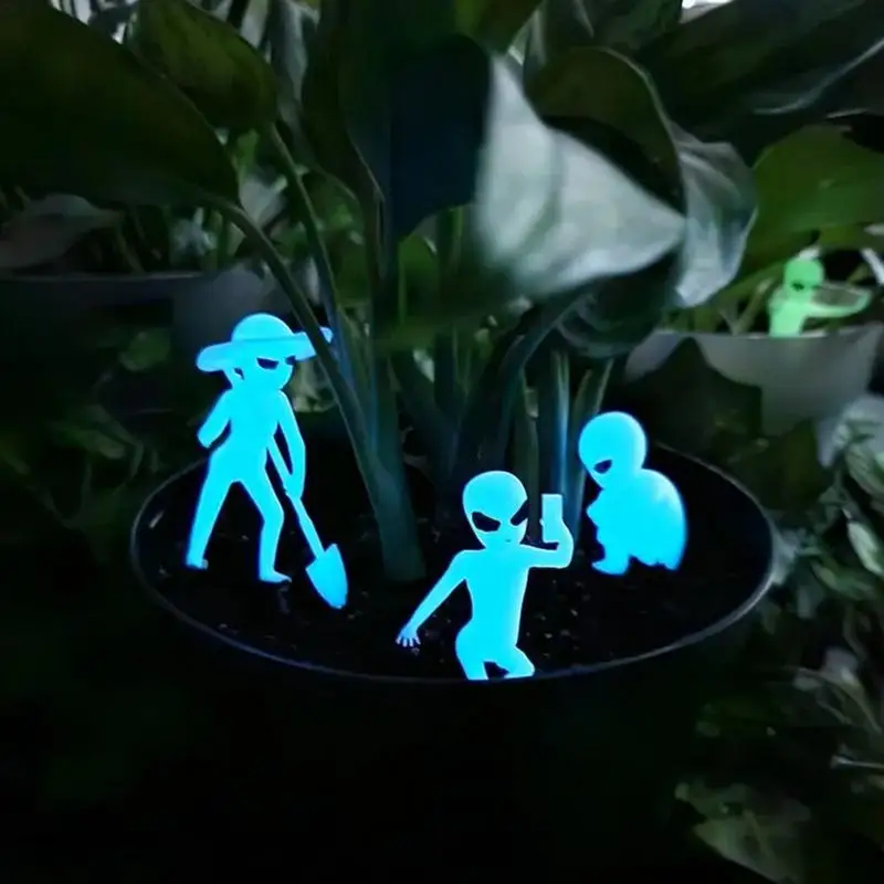 Tree Spirits Glowing In The Dark Alien Figurine Tree Elves Garden Alien Decor Miniature Basket Stuffers Fairy Garden Accessories