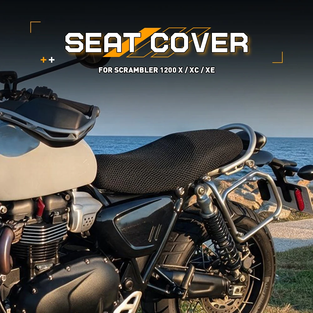 Motorcycle 3D Mesh Fabric Anti-skid Seat Pad For Scrambler 1200X 1200XC 1200XE 1200 X XC XE Seat Breathable Cover Summer Cushion