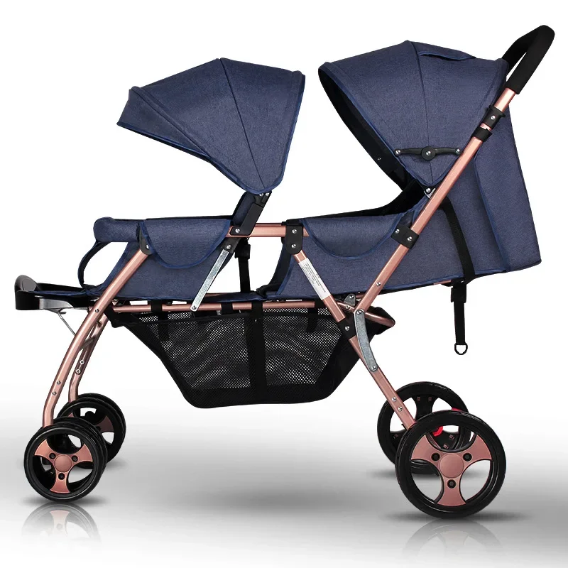

Convertible Double Stroller for Twins‌ - One-Hand Fold Design, All-Terrain Wheels with Front/Rear Seat Adjustment