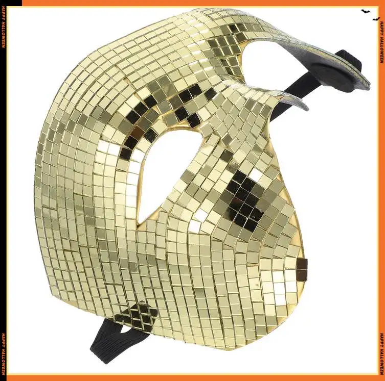 

Glitter Half Face Cool Masquerade Disco Ball Prom Party Carnival Costume Mirror Design Halloween Festival Lightweight