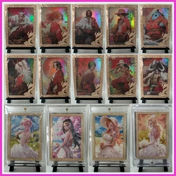 Anime ONE PIECE Rare Metal Oil Painting Refraction Foil Newgate Nami Shanks Ace Toys for boys Collectible Cards Birthday Present