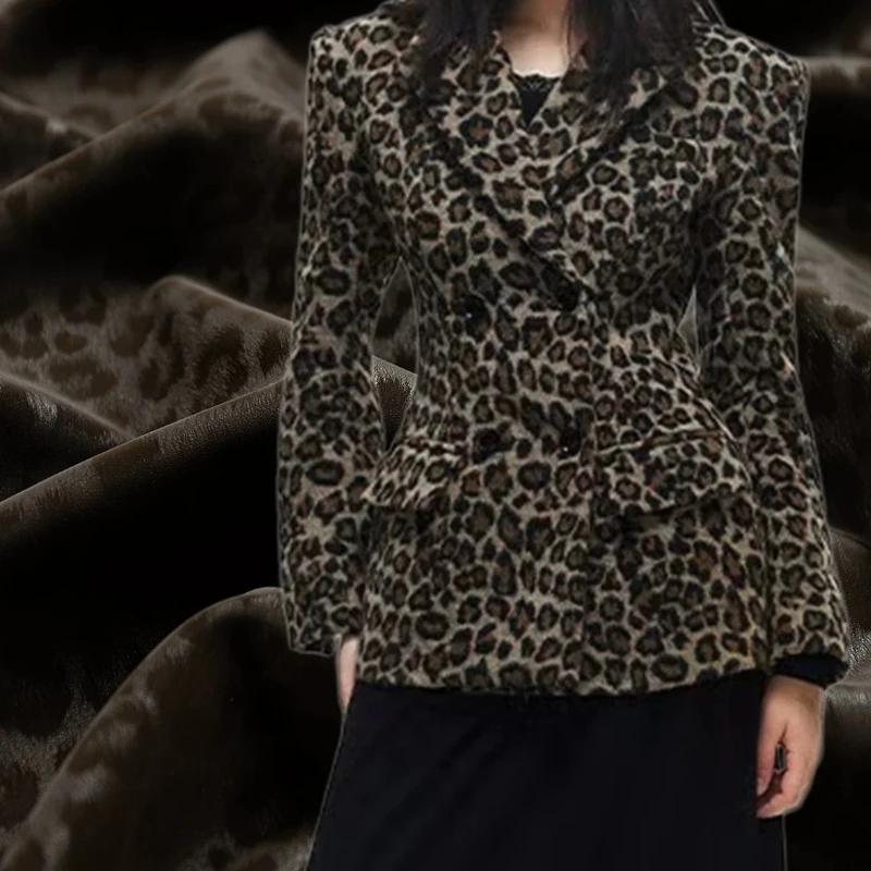 Faux Leather Fabric Leopard Print Tie Dye Soft Structured for Jacket Pants Skirt Designer Creative DIY Sewing Accessories