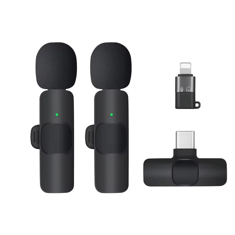 Mini Type-C wireless condenser collar microphone, noise reduction omnidirectional metal collar/accessory clip