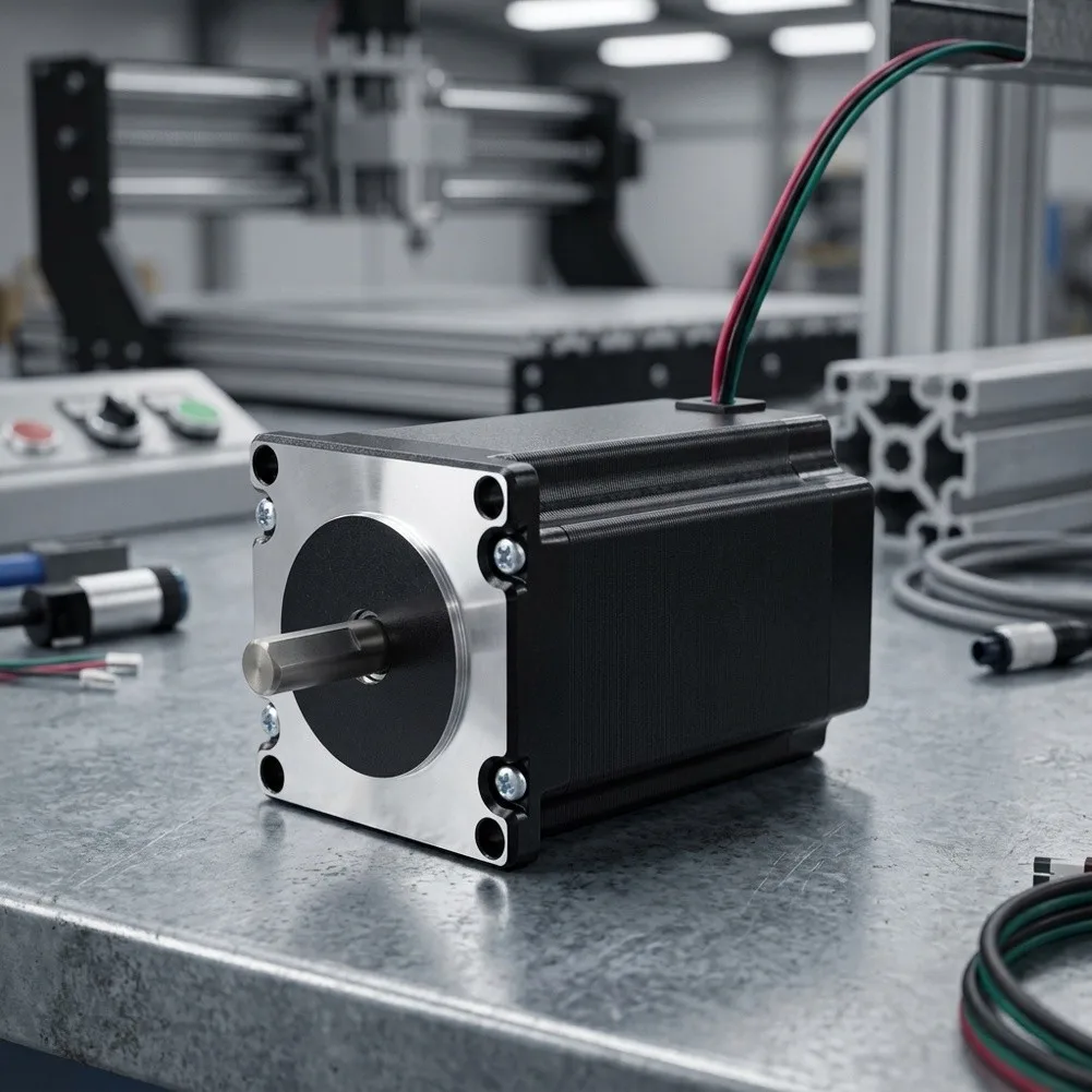 1pc High Torque Stepper Motor 56mm 24V With De-energized Brake For Cutting Machines Easy Installation