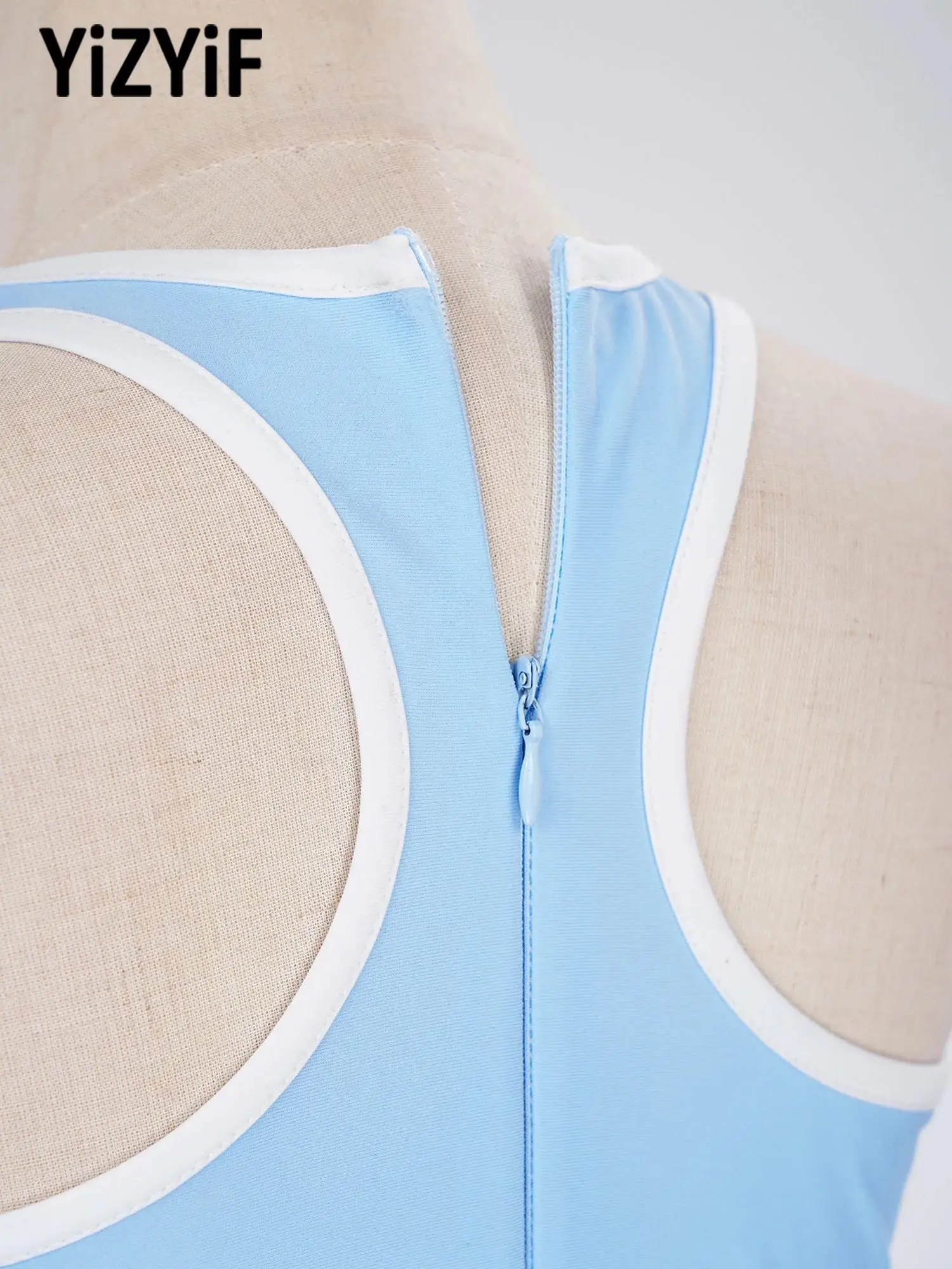 Girls Sleeveless Bubble Tennis Dress Round Neck Racerback with Built in Shorts Quick Dry Stretchy for Golf Sports Summer