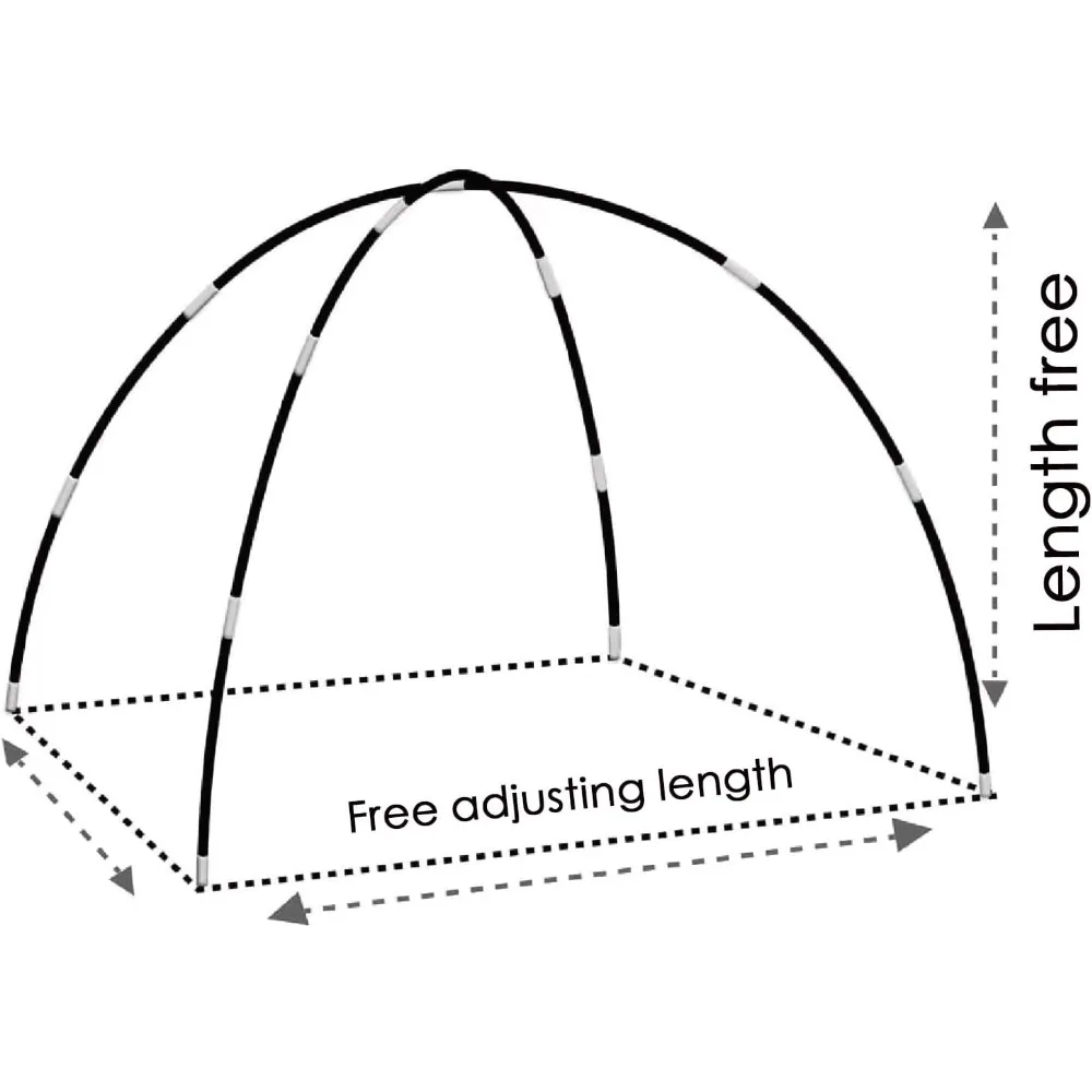 مجموعة عمود خيمة تلسكوبي 52 قدم، 36 عبوة، قطر 6.5 مم، أطواق الدفيئة وأقطاب بديلة #4