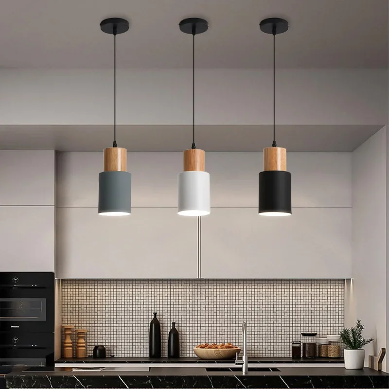

Modern Nordic Pendant Lamps Minimalist Single Head Small Bedroom Bedside Chandelier Restaurant Bar Hanging LED Lighting Fixtures