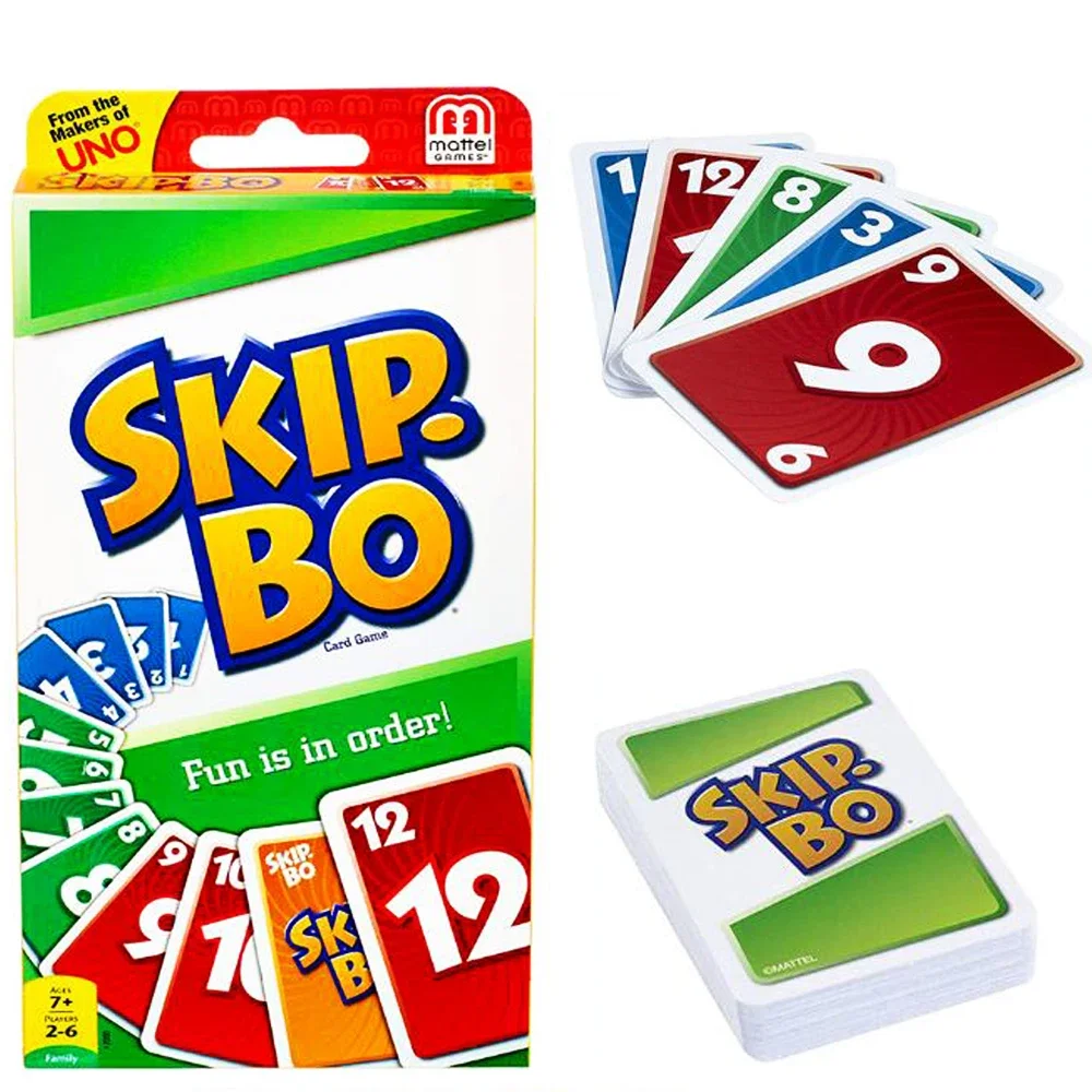 Mattel Games UNO:SKIP BO Card Game Multiplayer UNO Card Game Family Party Games Toys Kids Toy