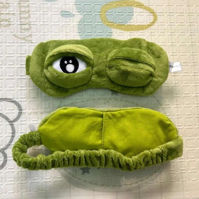 3D Sad Frog Sleep Mask Natural Sleeping Eyeshade Cover Shade Eye Patch Sad Frog Headband Hair Accessories