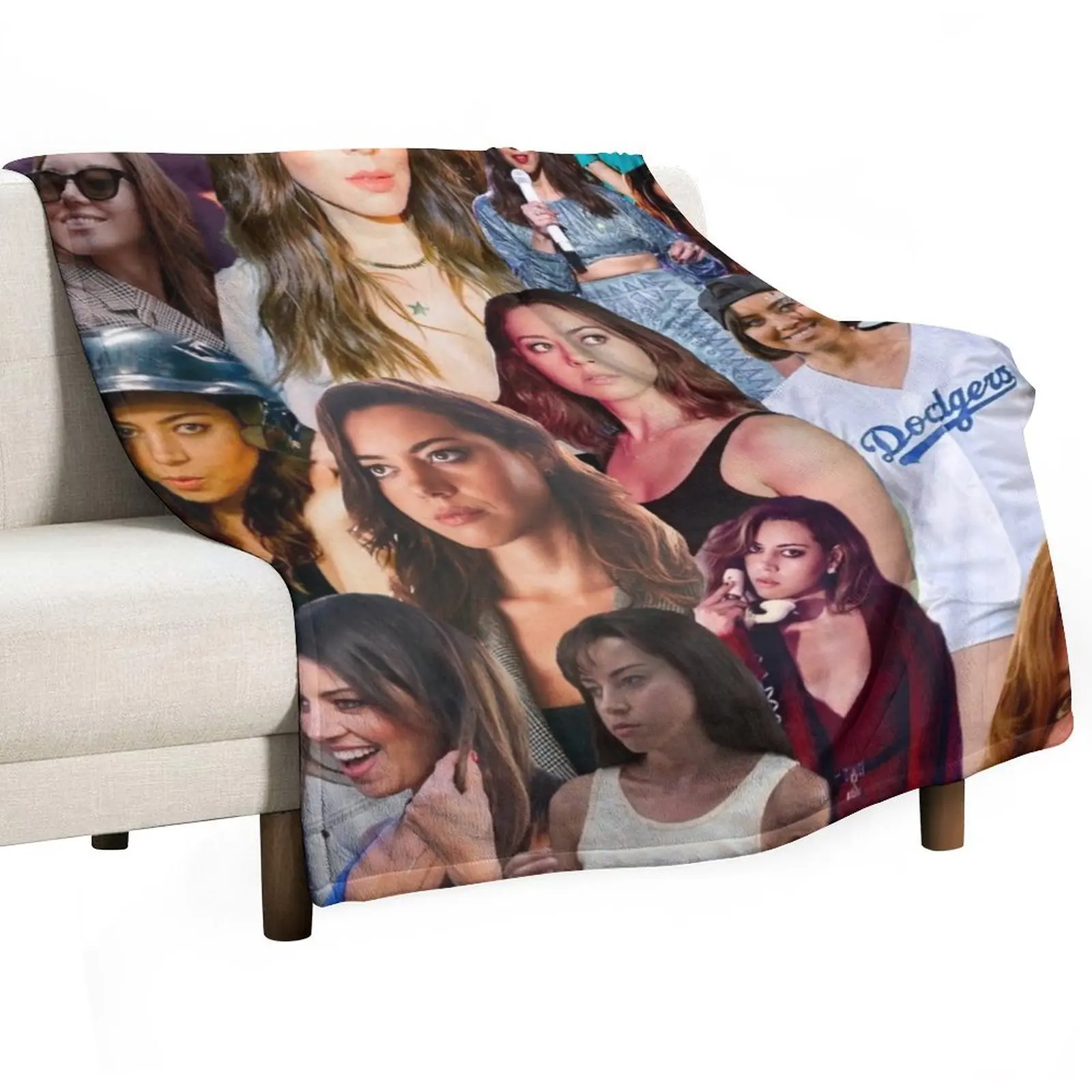 Aubrey Plaza collage Throw Blanket Retros christmas gifts Blankets For Baby Luxury Brand Blankets