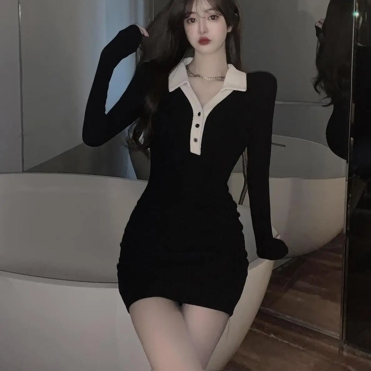 Women's Dress Midi Clothing Bodycon Tight Female Dresses 2024 Sensual Sexy Vintage Cheap Casual One-piece Promotion Loose Xl Y2k