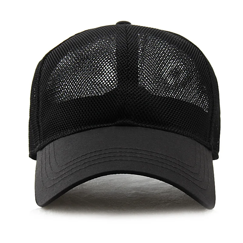 New Men Big Head Mesh Baseball Cap Big Size Trucker Hat Breathable Sun Caps Adjustable High Quality