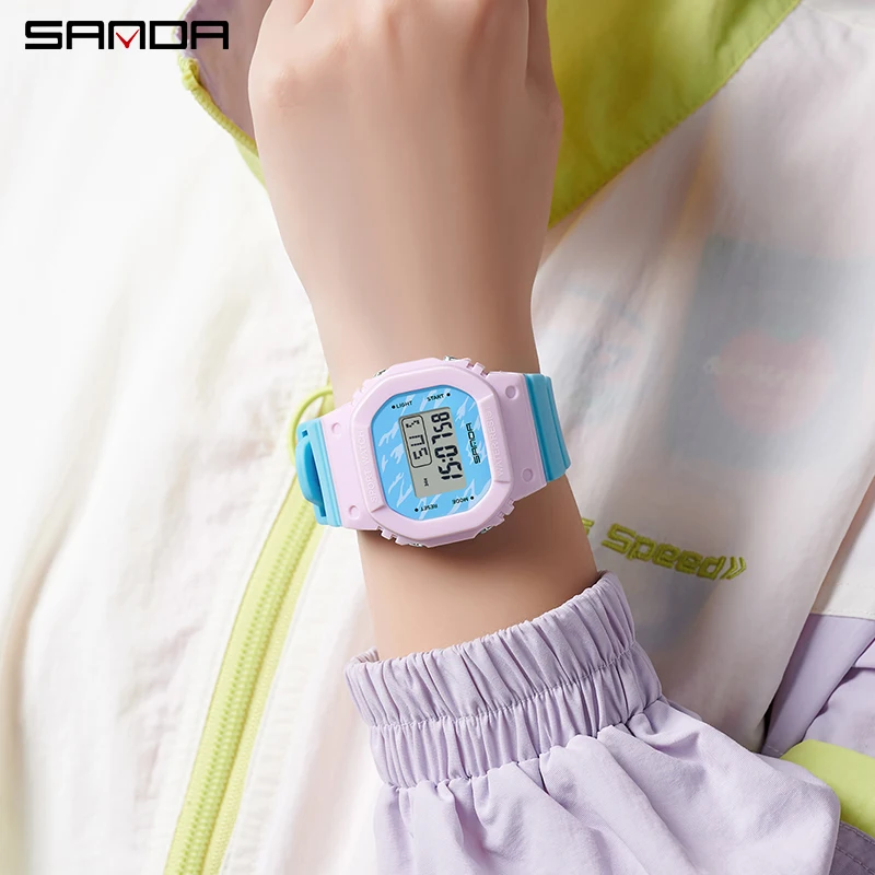 SANDA G Style Electronic Watch Men Women Fashion Waterproof Sport LED Digital Ladies Wristwatch Boy Girl Children Gift Clock