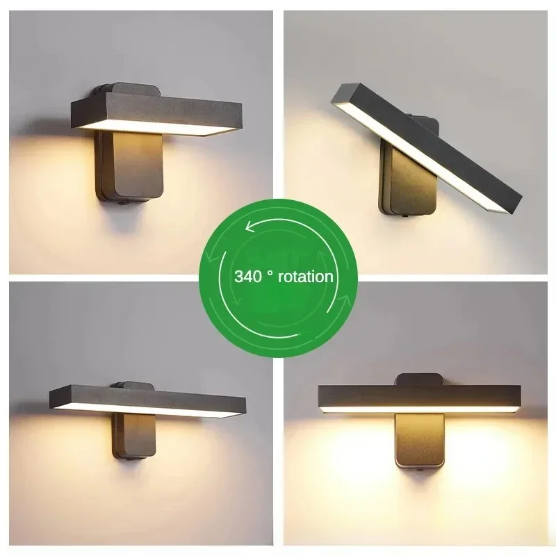 Imagem -05 - Luzes de Parede ao ar Livre Quadrado Rotativo Montagem Luzes Led Ip65 à Prova Dip65 Água ao ar Livre Moderno Nordic Lâmpadas Parede Decorativa para Jardim