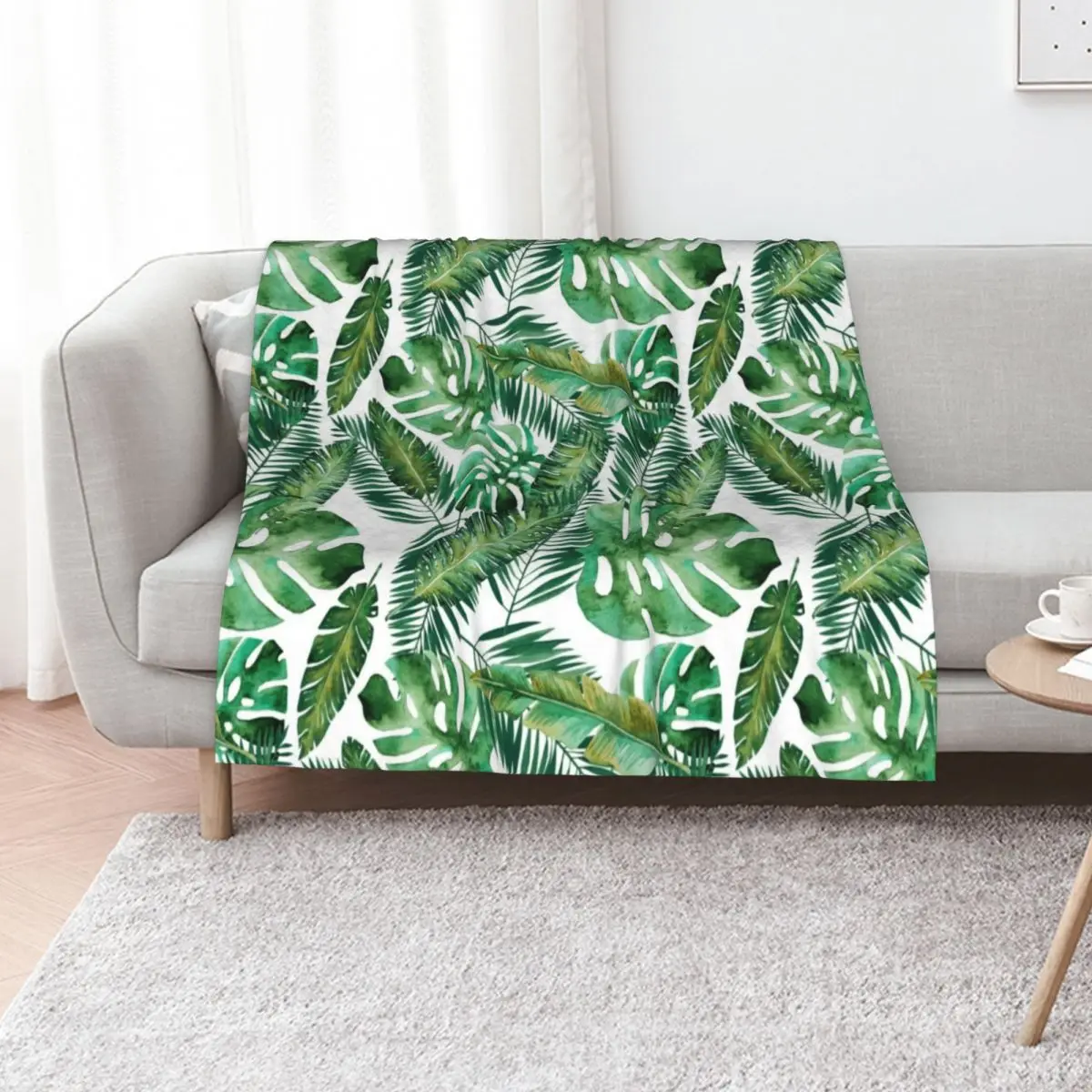 

Monstera Banana Palm Leaf Throw Blanket Blankets Sofas Of Decoration Flannel Cute Plaid For Baby Blankets