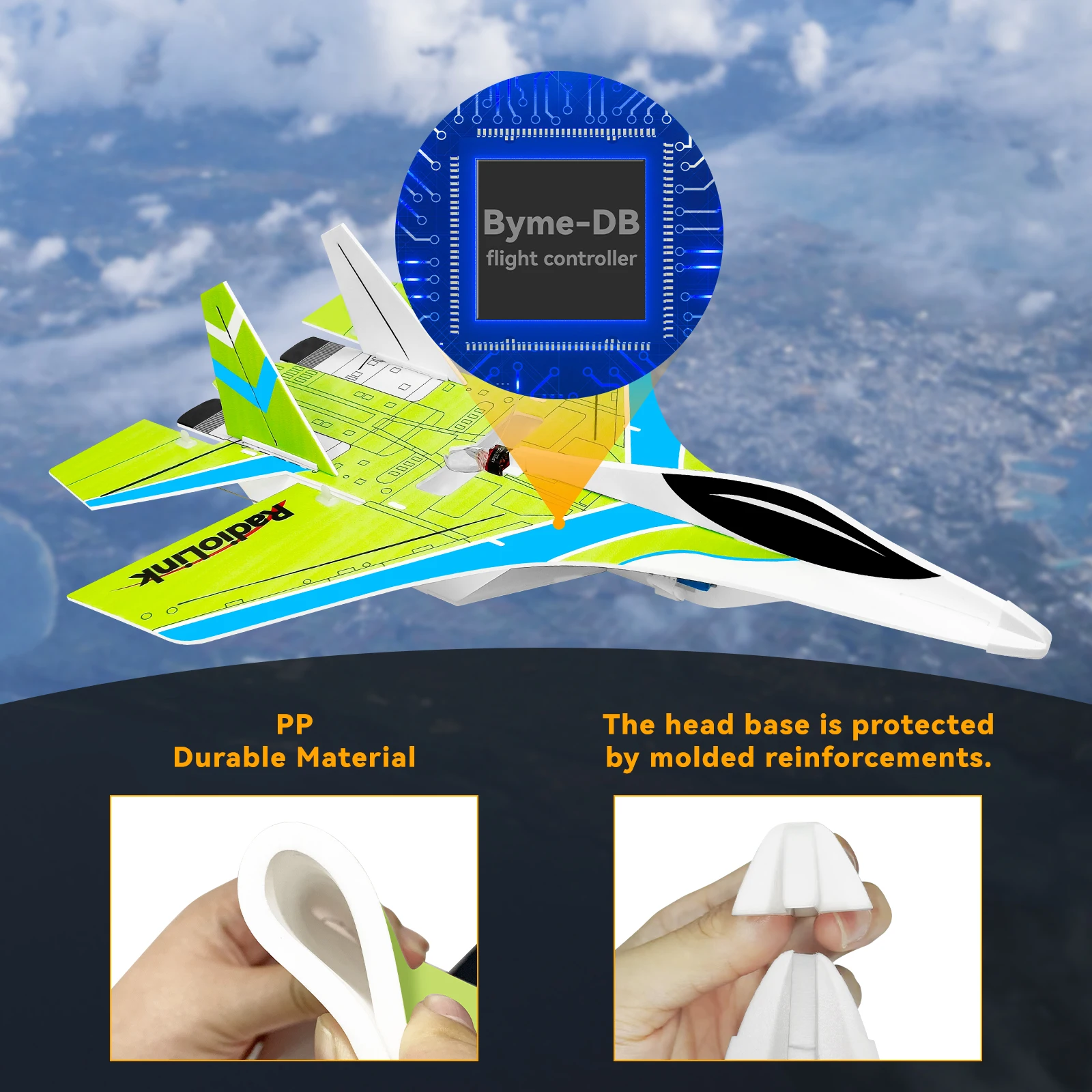 Radiolink SU27 RTF RC Airplane, 2.4GHz 3CH Aircraft 400mm,3 Flight Mode, Brushless, Fixed Wing Gyroscope Assist for Beginners