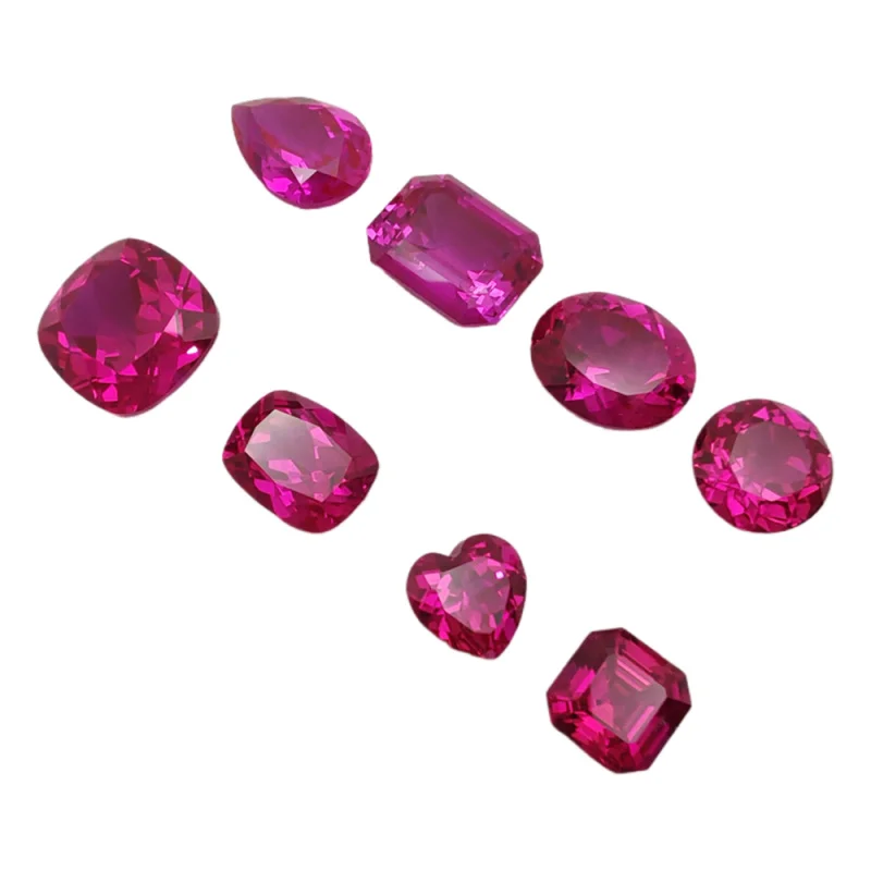 

Ювелирная лаборатория Jinglin, синтетический рубин, оптовая продажа, AGLCerttificate, розово-красный драгоценный камень, метод подъема, культивированный драгоценный камень, свободный камень