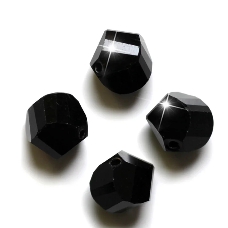 StreBelle 100pcs 6mm Twist Irregular Shape Austria Faceted Crystal Glass Loose Spacer Round DIY Beads for Jewelry Making