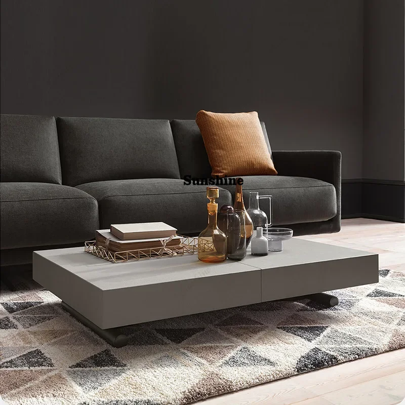 

Multifunctional Adjustable Coffee Dining Table Dual-use Extendable Foldable Stone Living Room Home Small Apartment High-end Feel