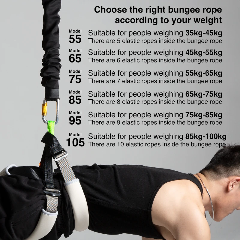 New Arrival Aerial Yoga Bungee rope cord with carabiner hook jumping Dance Fitness workout equipment pants webbing strap