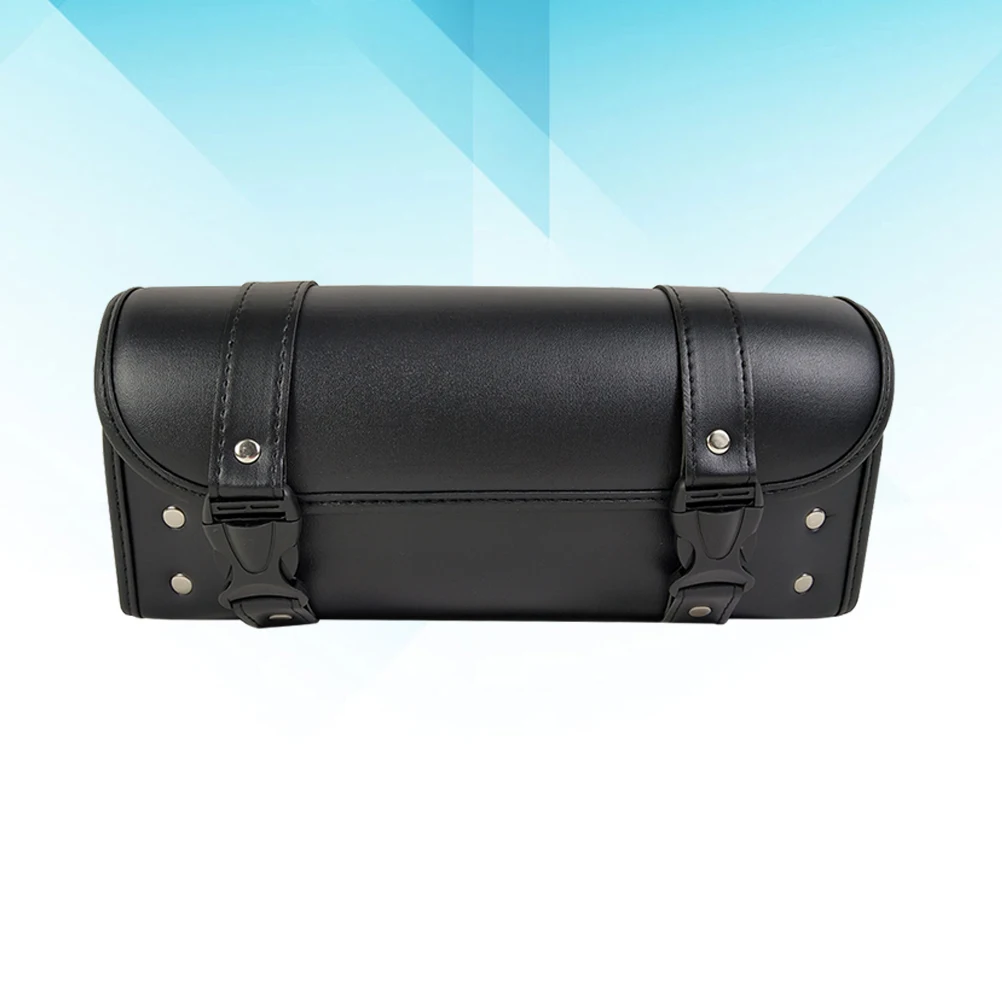 

1pc Motorcycle Fork Bag Waterproof Pu Tool Holder Handlebar Saddlebag For Front Rear Storage With Rivet Design
