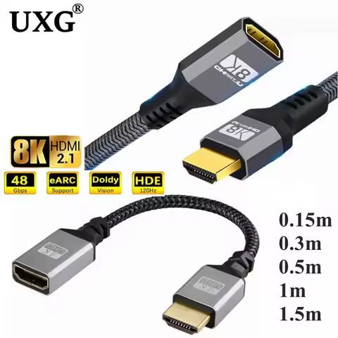 8K HDMI Extension Cable Male To Female 1.5M/2M/3M HDMI 4K 3D 2.1v HDMI Extended Cable for HDTV LCD Laptop PS3 Projector Tv Box