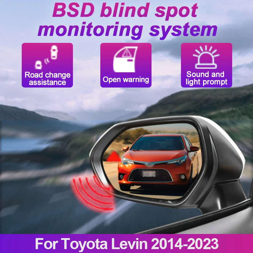 Car Blind Spot Detection System BSD BSA BSM Car Sensors Drive Rear Mirror Monitoring For Toyota Levin 2014-2023