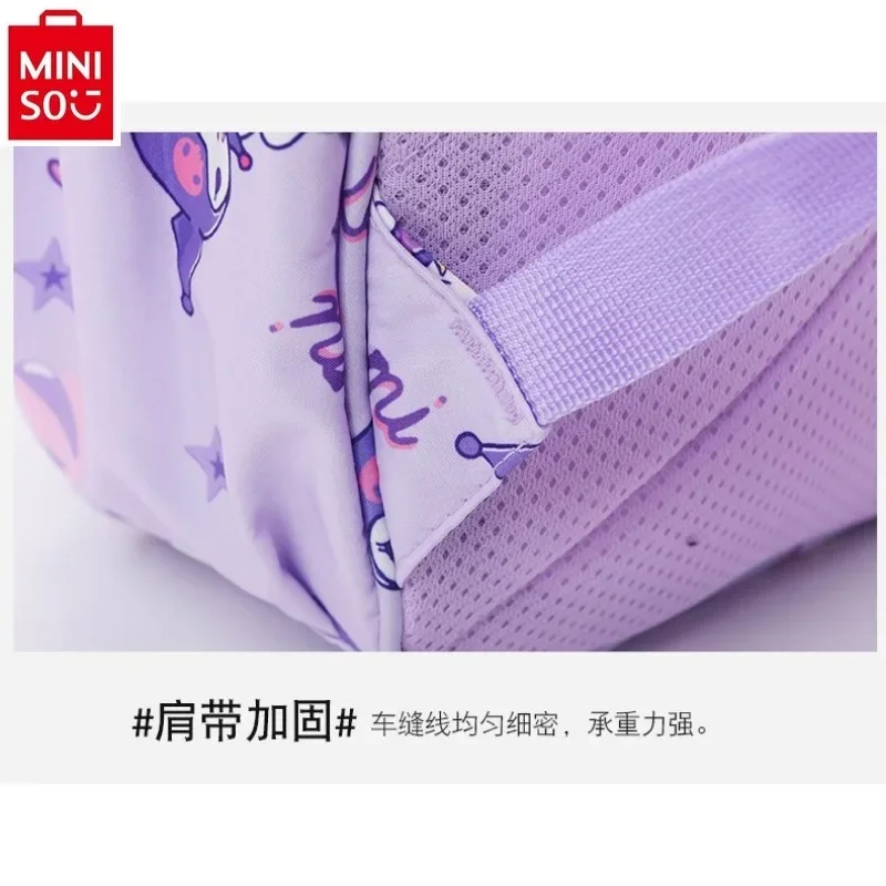 MINISO 신상 만화 헬로 키티 쿠로미 배낭 학생 하이 퀄리티 편안한 어깨 스트랩 배낭, 2024