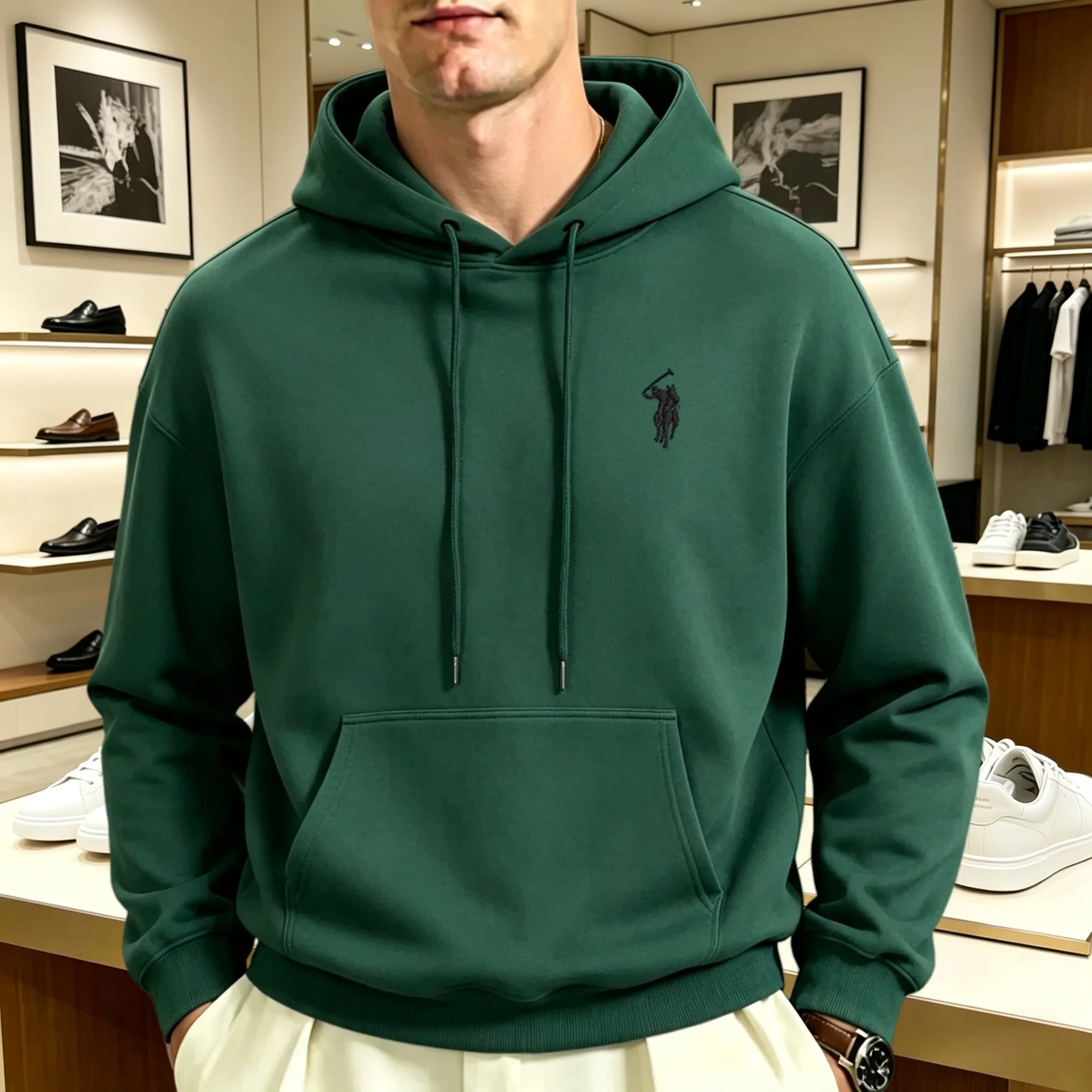 2026 schwergewichtiger koreanischer Stil lockerer Kapuzenpullover für Männer und Frauen, langärmelig, Herbst, hochwertige Marke, bestickter Boutique-Pullover – Detail 20