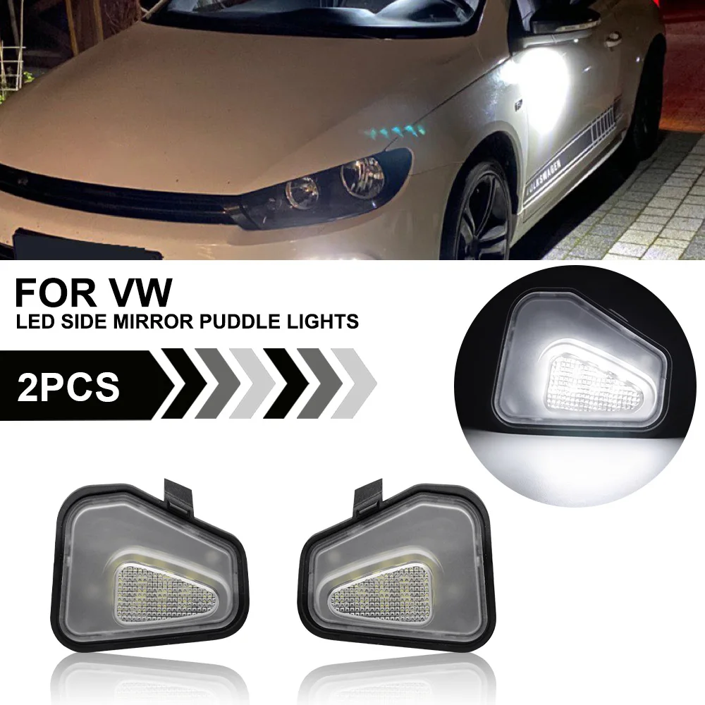 

LED Puddle Lights Module Under Side Mirror Lamps Fits For VW Passat CC Passat B7 Scirocco Jetta MK6 EOS CC 2PCs SMD White