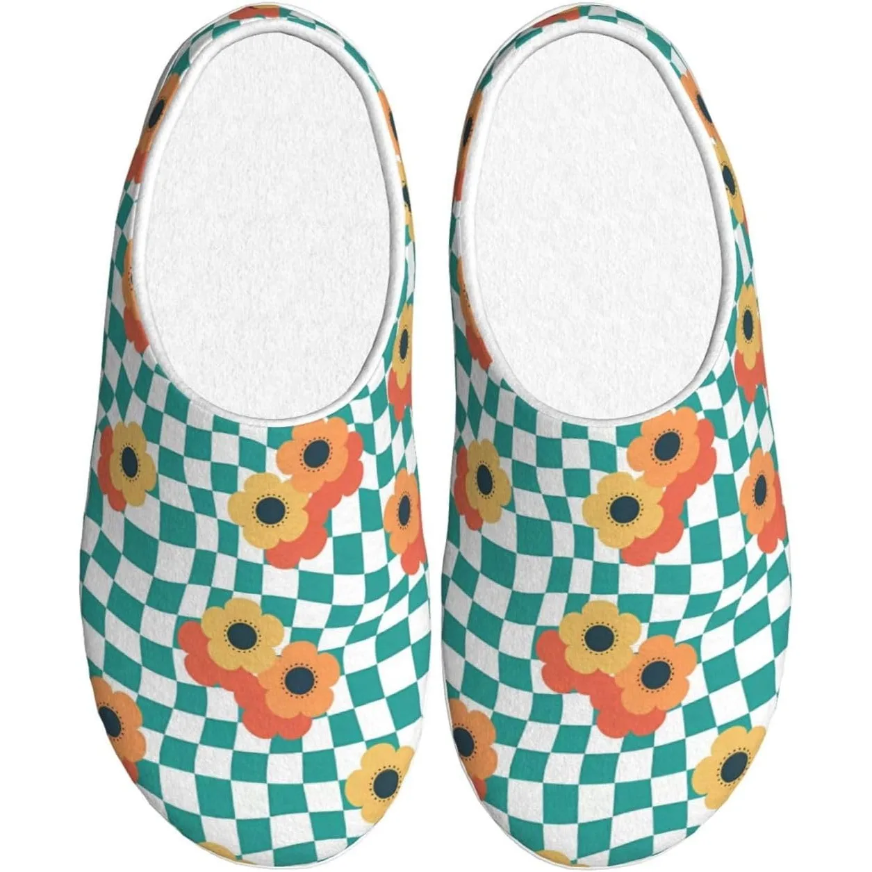 

Оранжевые клетчатые хлопковые нескользящие фланелевые домашние тапочки TPR для женщин и мужчин