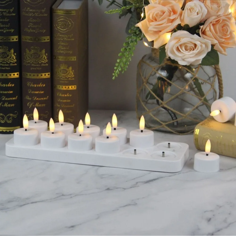4-12Pcs LED Flameless Candle Light Battery Operated LED Creative Candles Tea Lights Halloween Christmas Party Decor Candle Light