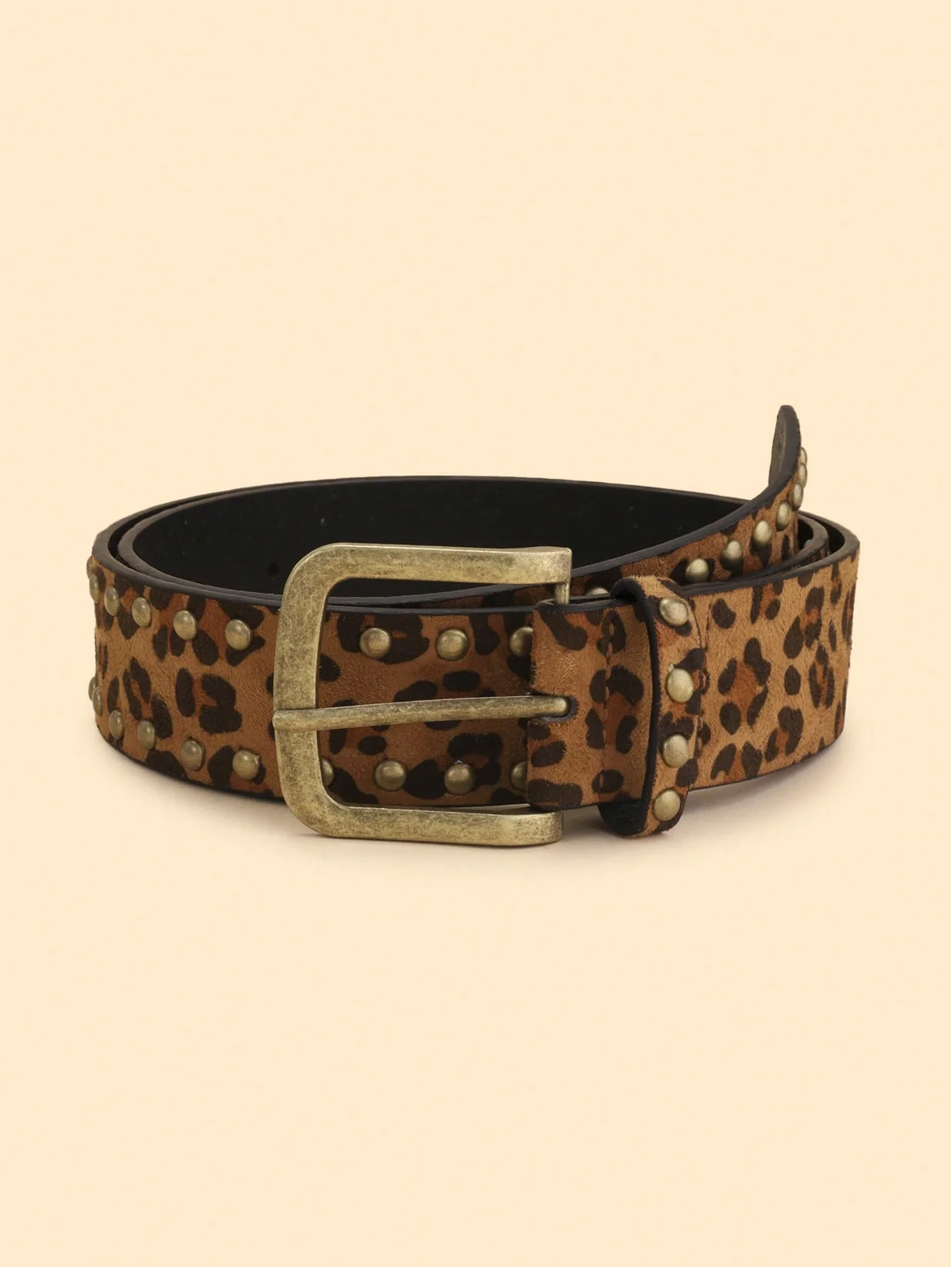 VINTAGE WOMEN’S LEATHER LEOPARD BELT. Leopard Print Hair-on Hide Belt, Italian Leather, Made in  main image 2