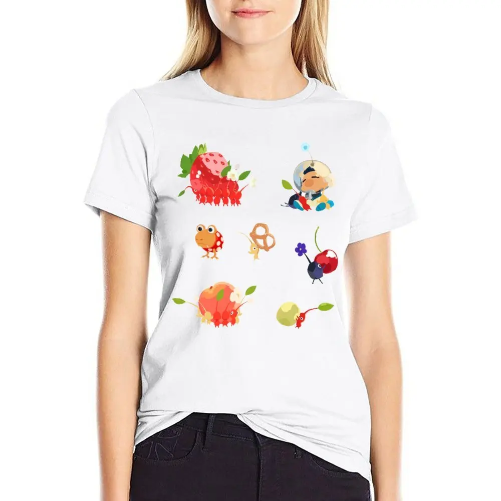 Pikmin Set Crewneck T-shirt Sport T-shirts Graphic Cool Funny Novelty Home