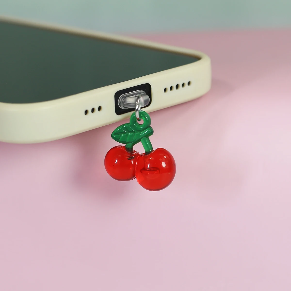 Mobile Phone Dust Plug Hanging Pendant Cute And Beautiful Cherry Phone Accessory Decoration For Iphone Type-C Port Dust Plug