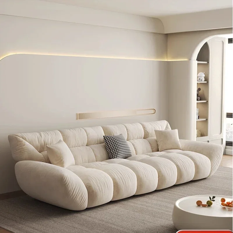 Cream wind cloud cat scratching cloth sofa household small apartment modern simple milk fleece sofa
