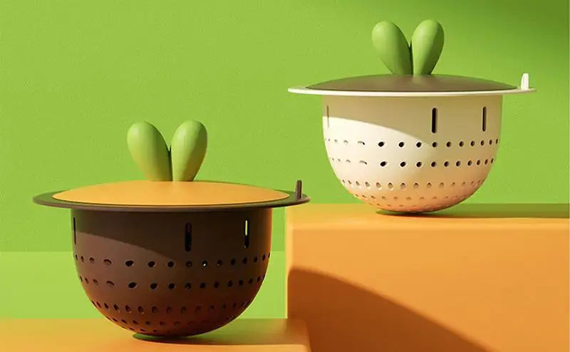 Kitchen Drain Strainer Portable Cartoon Garbage Residuee Filter Reuseable Anti-clogging Drain Filter Kitchen Sink Hair Catcher