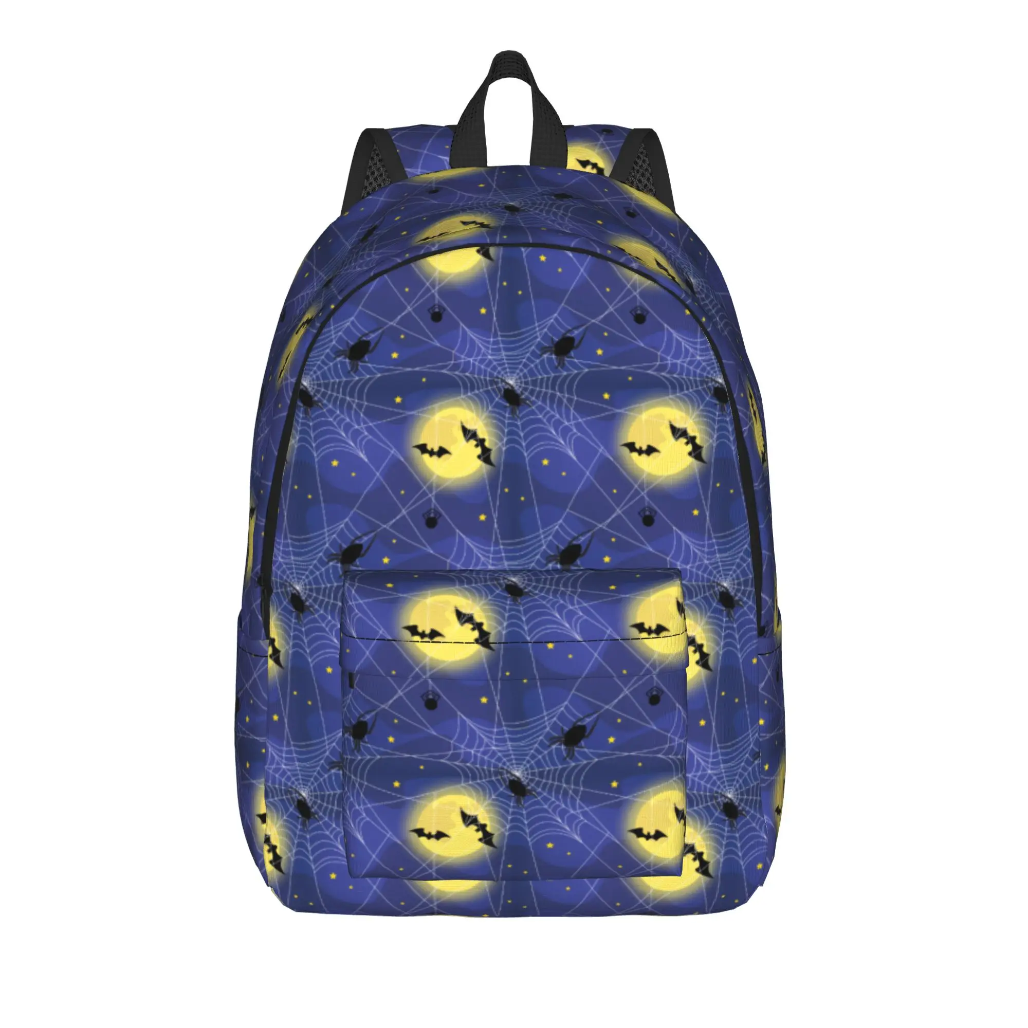 Black Spider Bat Web Halloween Backpack for Men Women Fashion High School Hiking Travel Daypack  Laptop Shoulder Bag Sports