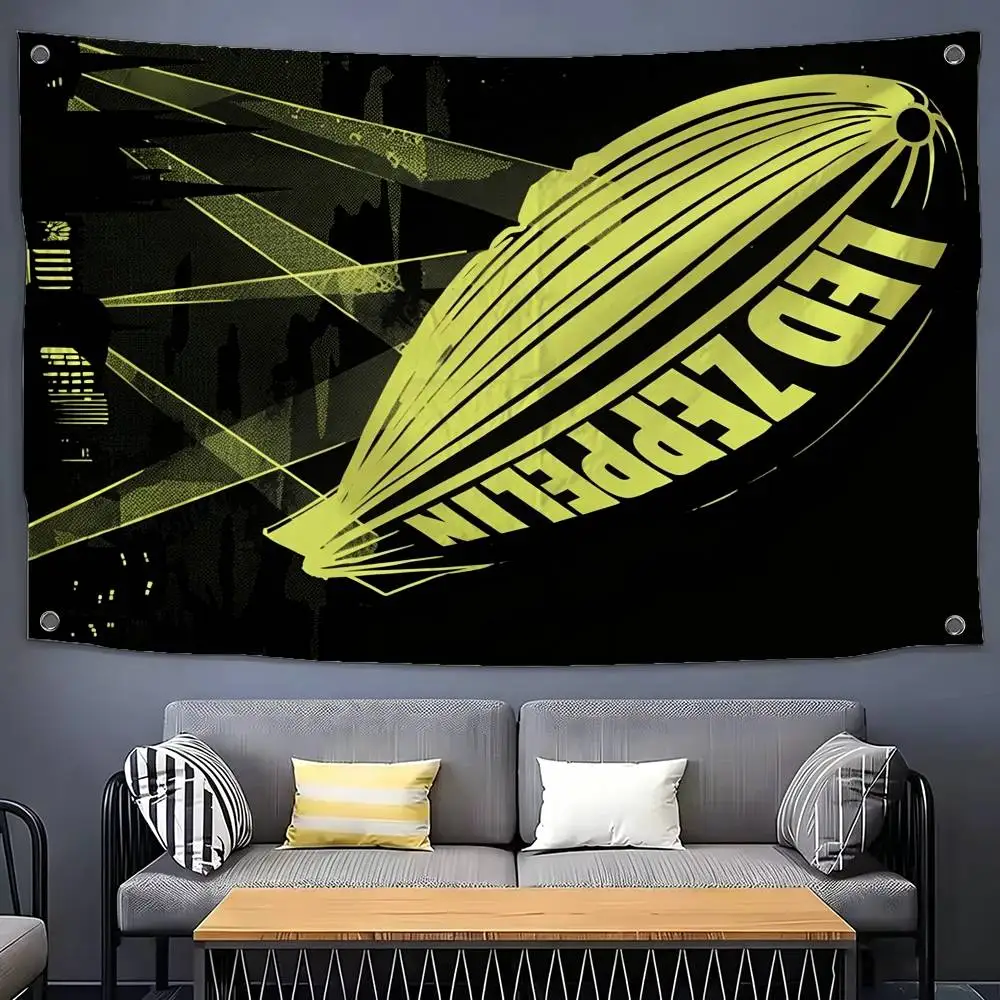 Tapeçaria de parede com bandeiras da banda L-Led Z-Zeppelin, para pendurar na parede, para uso externo, garagem, quarto, bandeira decorativa, manta de fundo