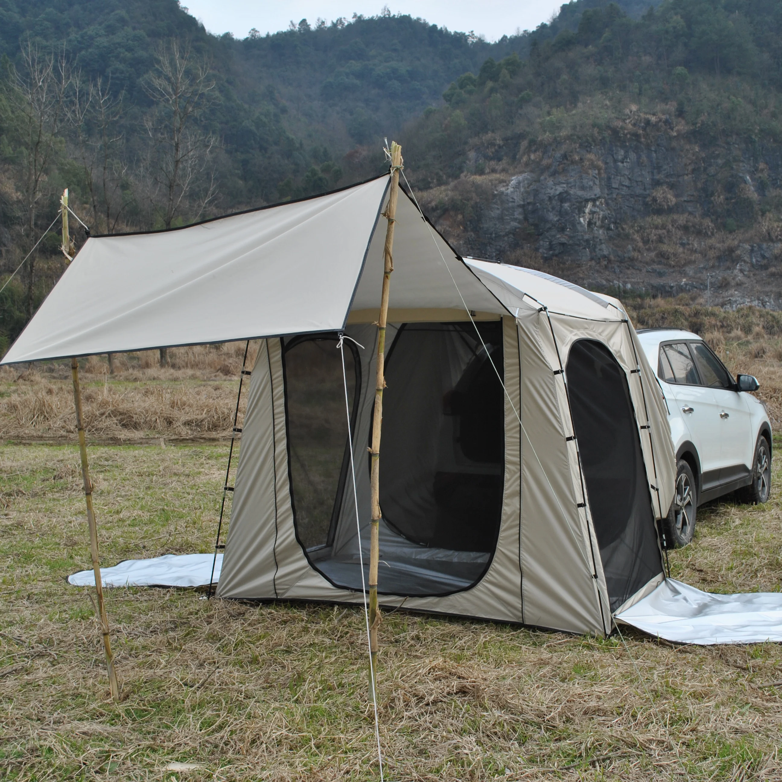 Waterproof car tent with awning, Tailgate Shade Awning Tent,Vehicle SUV Tent,single tent,tourist tent,travel,Camping supplies