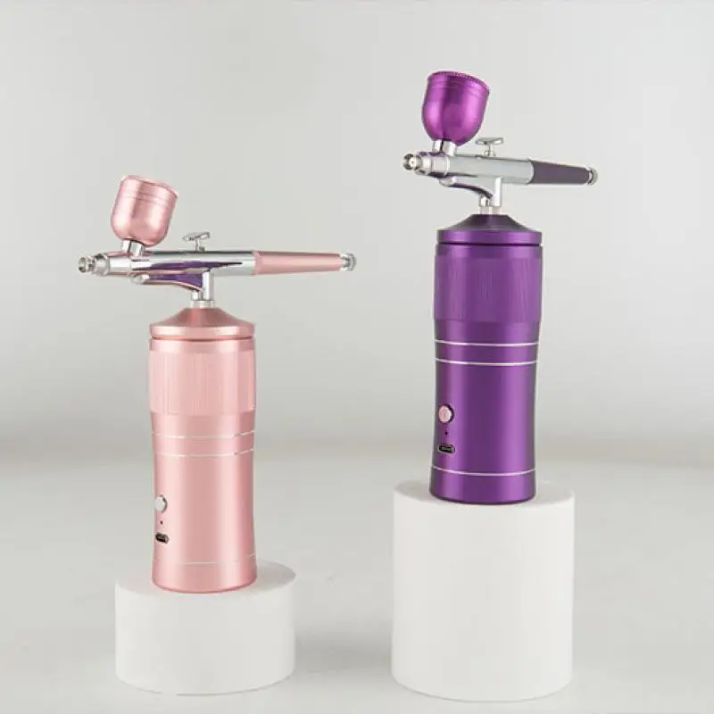 

Rechargeable Airbrush Compressor Kit Air Brush Sprayer Gun Water Oxygen Deep Hydrating Machine for Nail Art Tattoo Cake Makeup