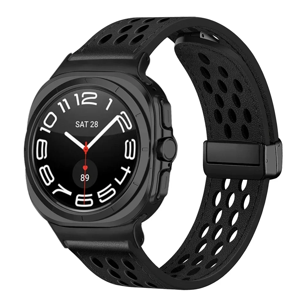Magnetic Leather Strap For Samsung Galaxy Watch Ultra 47mm Wristband Sport Bracelet Correa Band Watchband